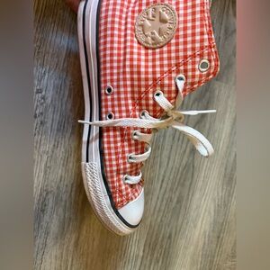 Converse Red Gingham High Tops